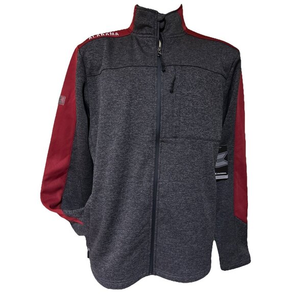 NEW Alabama Crimson Tide Colosseum Gray Full Zip Pockets Jacket Men's L - Picture 1 of 13